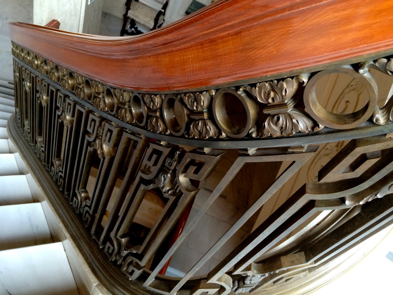 Main staircase at the Pittock Mansion