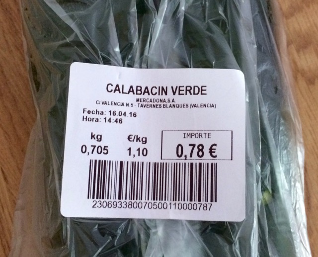 buying zucchini in Spain