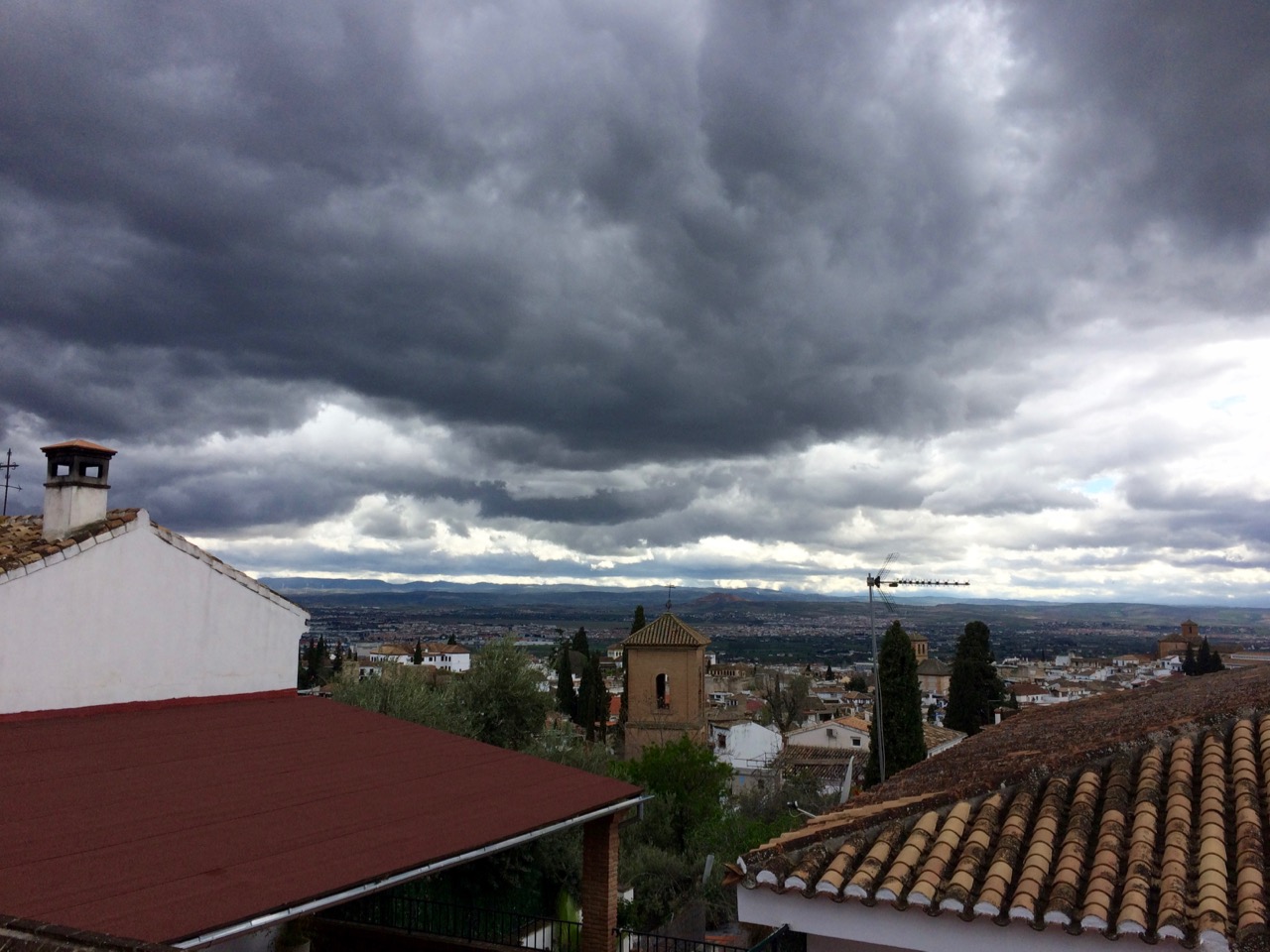 Rain clouds over Granada