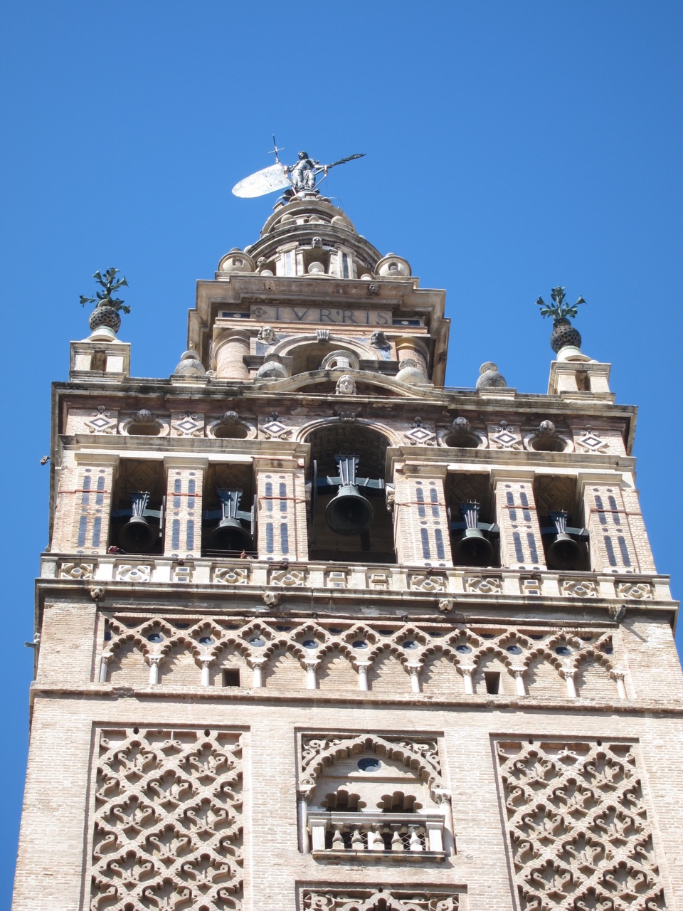 top of Giralda, bell tower of Sevilla's Cathedral