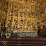 the main altar inside Sevilla's Cathedral