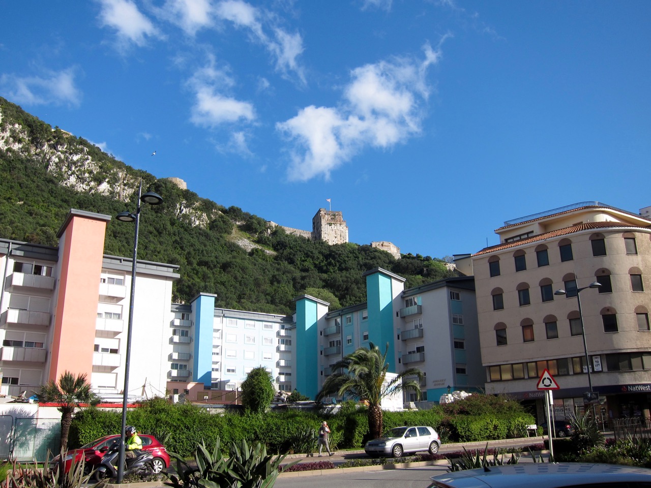 Moorish Castle over Beach Apartment Block (Gibraltar)