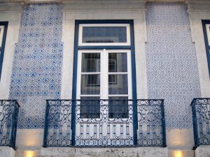 Azulejo Tiles on a Building Exterior in Lisbon