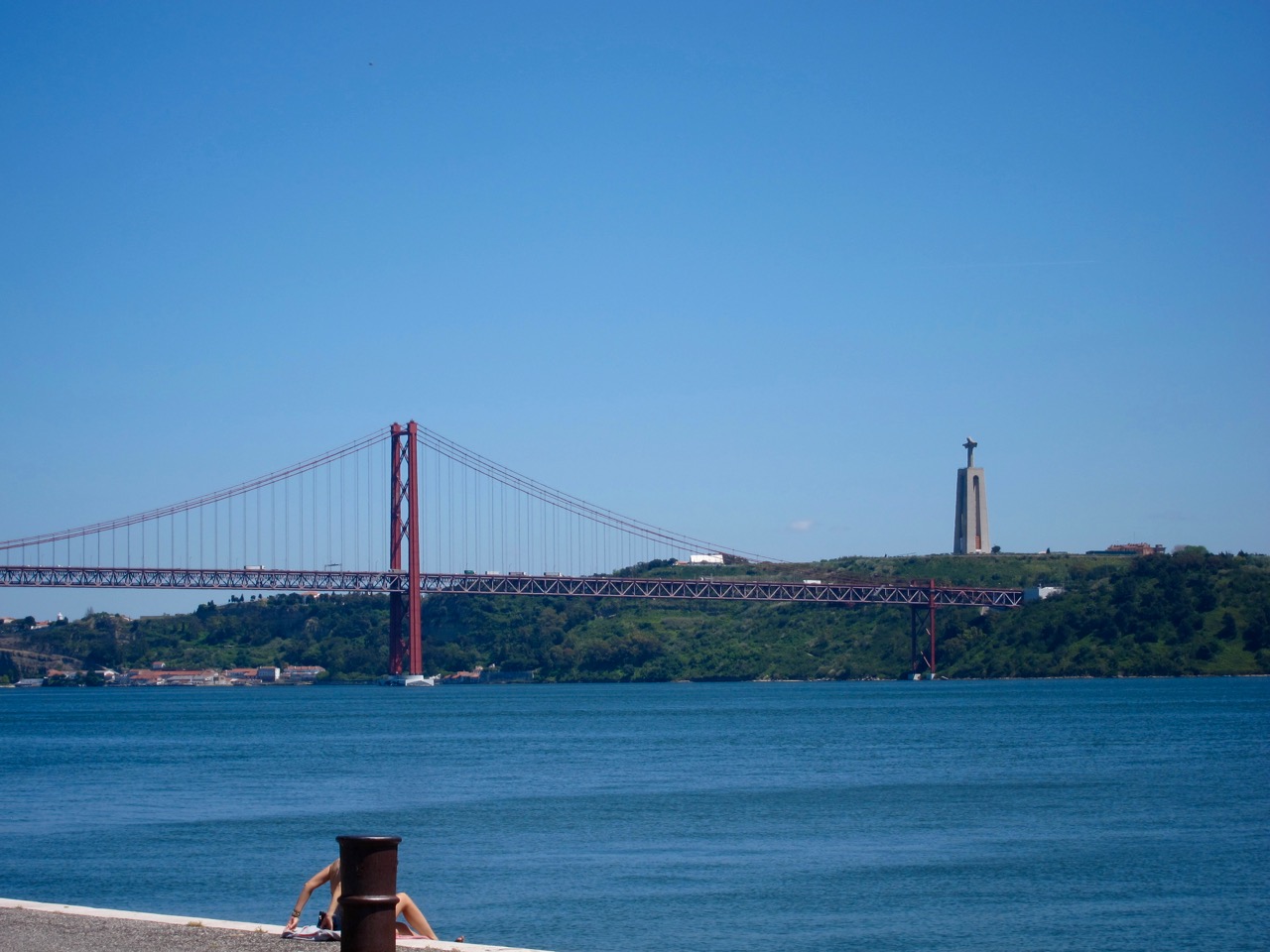 View of Ponte 25 de Abril and Christ the King from Padrão dos Descobrimentos